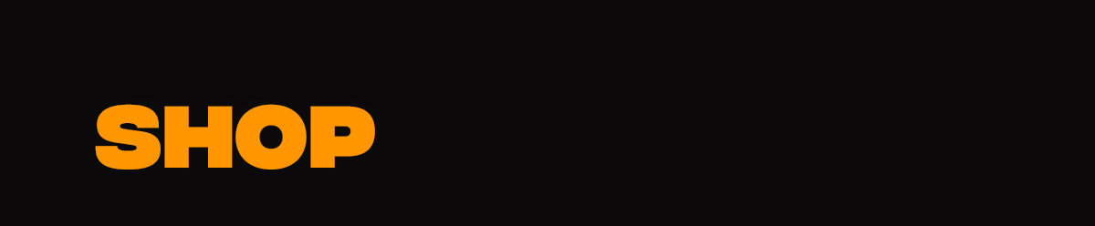 SHOP – Abschnittstrenner auf schwarzem Hintergrund.